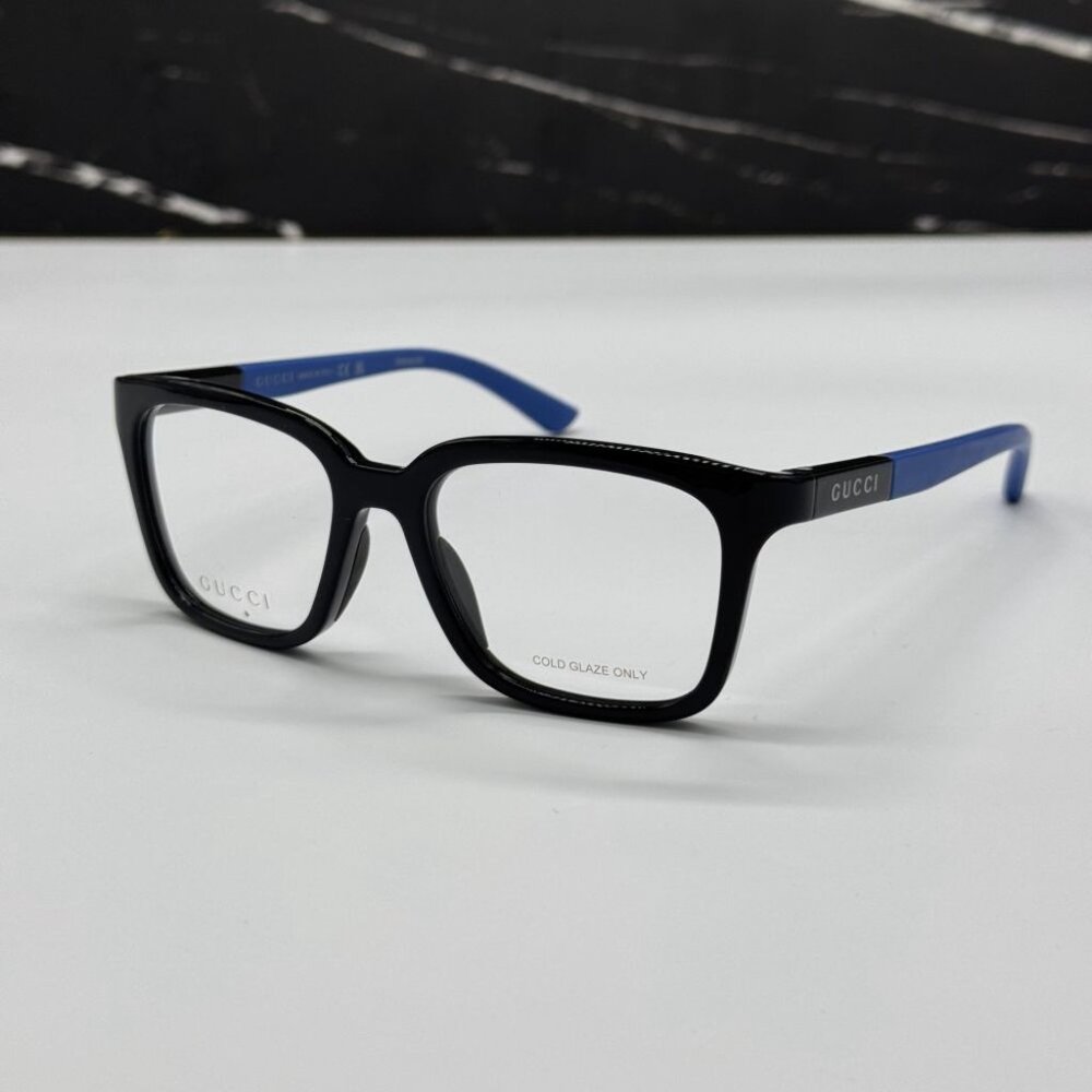 NEW GG1738O 004 GUCCI EYEGLASSES BLACK/BLUE MEN EYEWEAR GUCCI